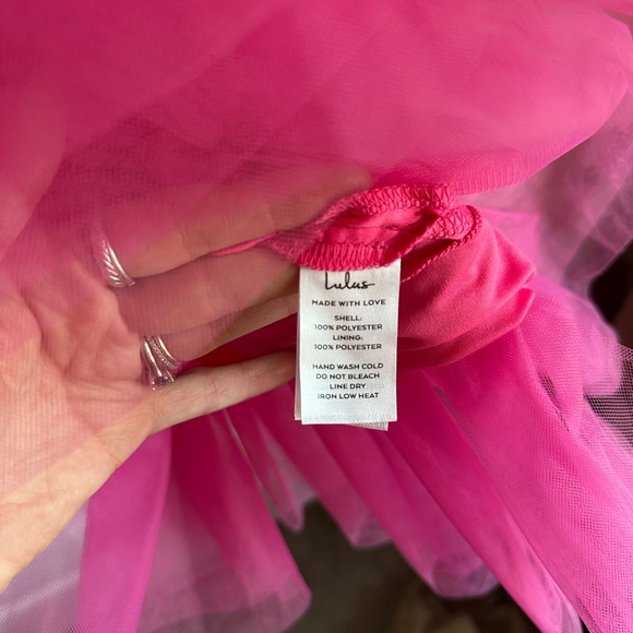 Lulu’s Pink Strapless Tulle Mini Dress Women’s Size Small Dress Size 2/4 NEW - Picture 6 of 11